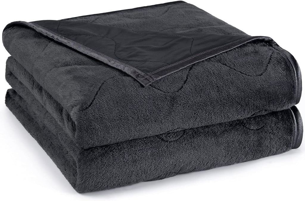 Cooling Blanket Twin Size, Cooling Summer Blanket 60X80 Inch, Cool Blanket for Hot Sleepers Night Sweat, Lightweight Blanket with Cooling Fiber and Plush Double Sided for All Season, Dark Gray